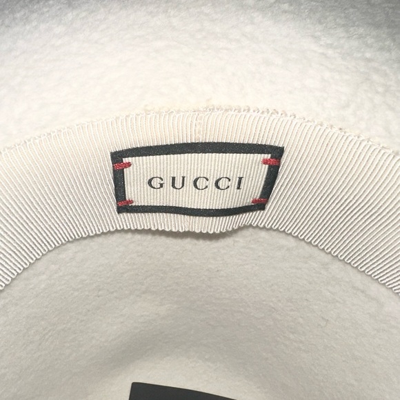 Authentic Gucci white Aurora rabbit felt Fedora sun hat size small - Picture 8 of 10